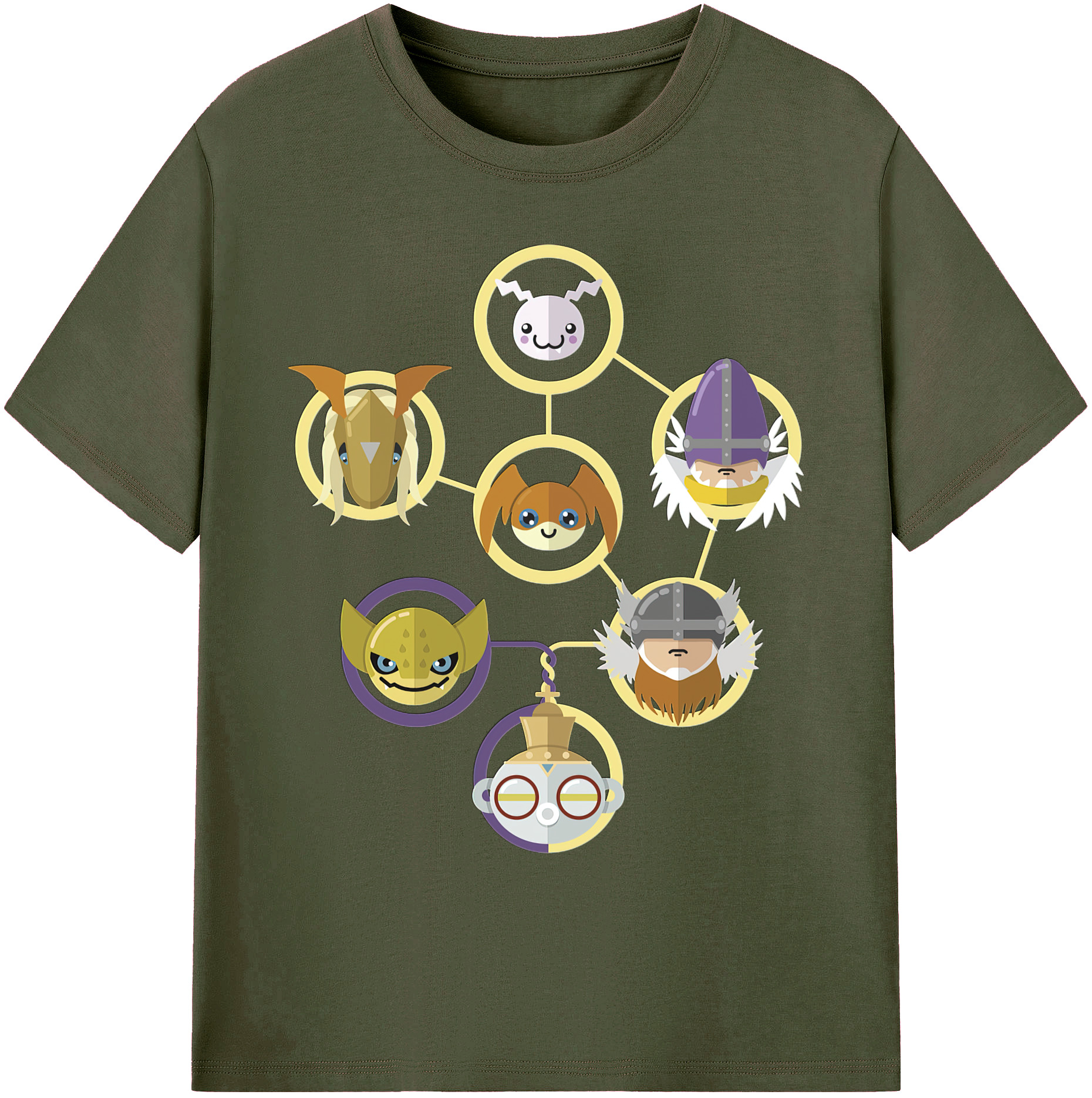 （画像用） Digimon デジタルモンスター/デジモン 綿100％ メンズ半袖Tシャツ｜肌触りやわらか＆通気性